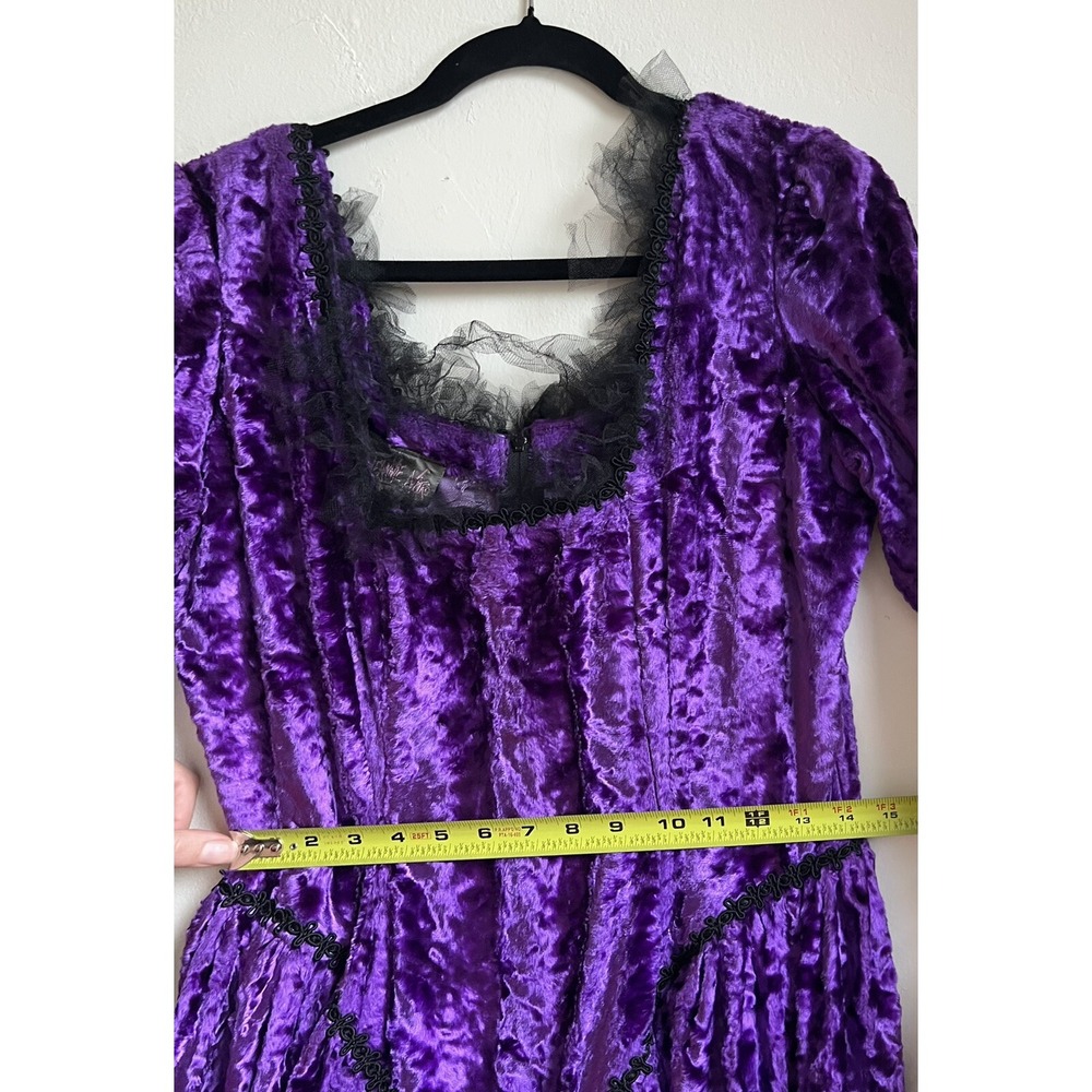 Jeannie Nitro Vintage Purple Velvet Gown Witchy Dress Size Large - Picture 9 of 10